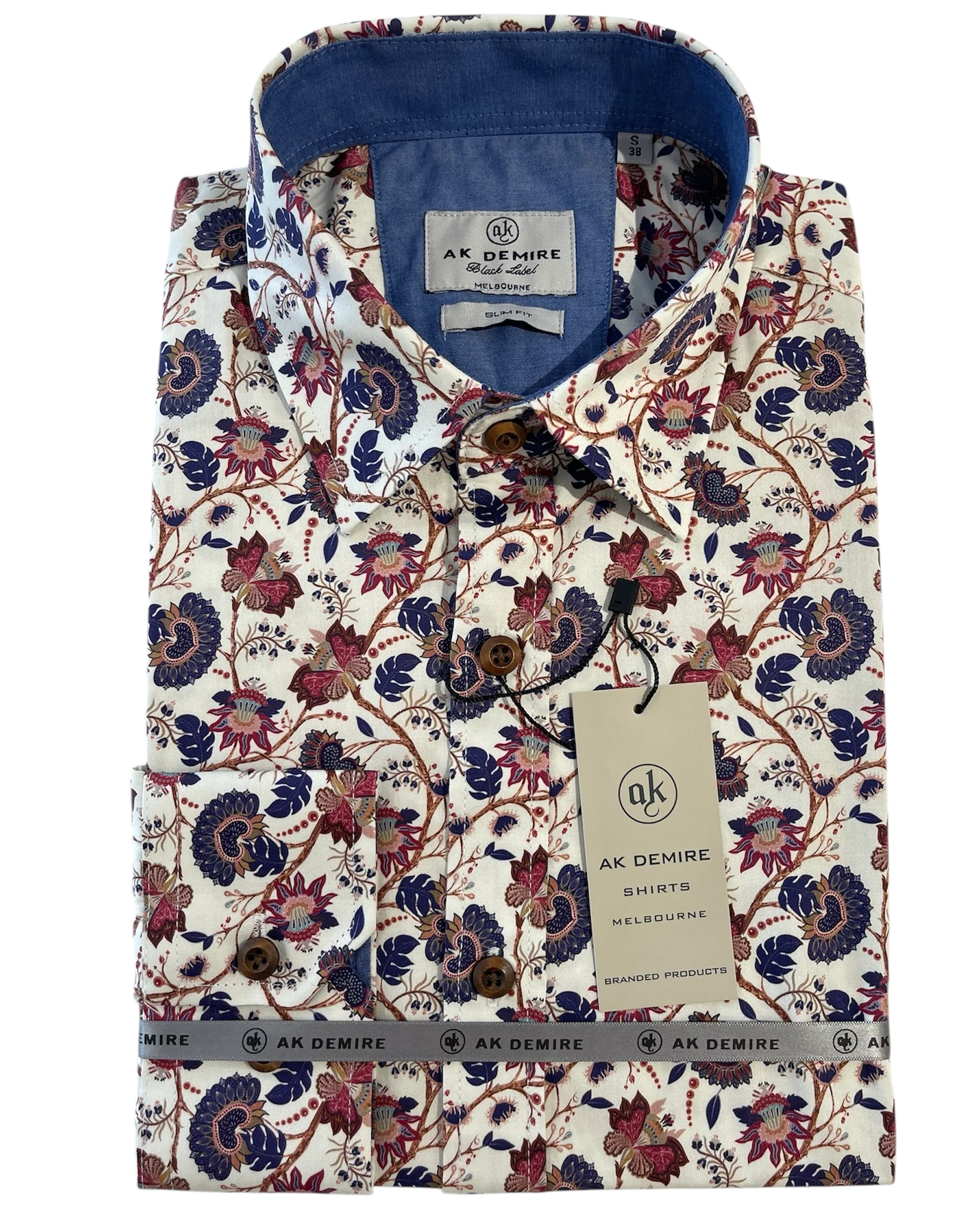 AK DEMIRE 506 Floral Print L/S Shirt - Bone
