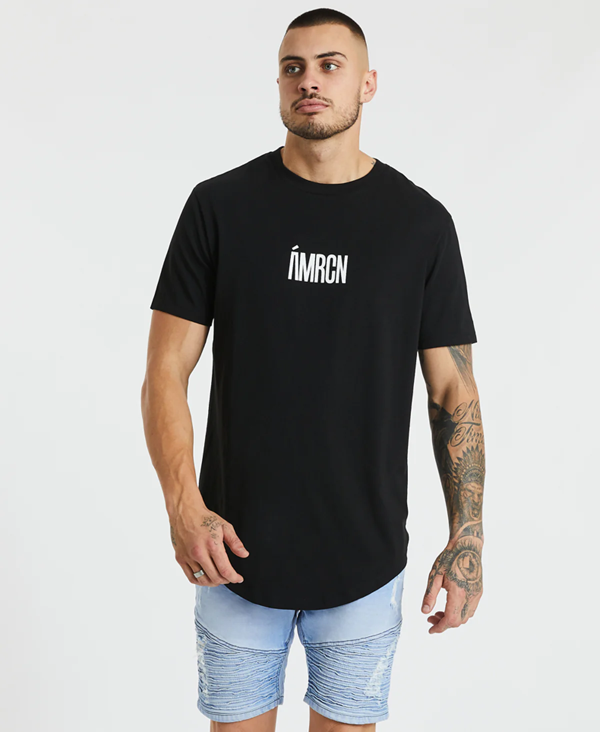 Americain Boston Dual Curved Tee - Jet Black - Image 2