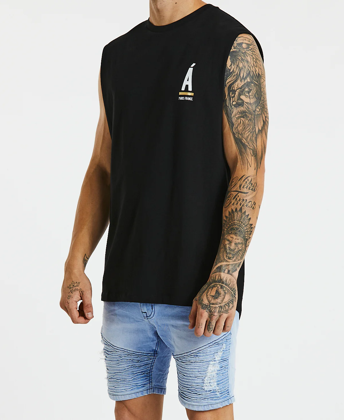 Américain Woodstock Scoop Back Muscle - Jet Black - Image 3