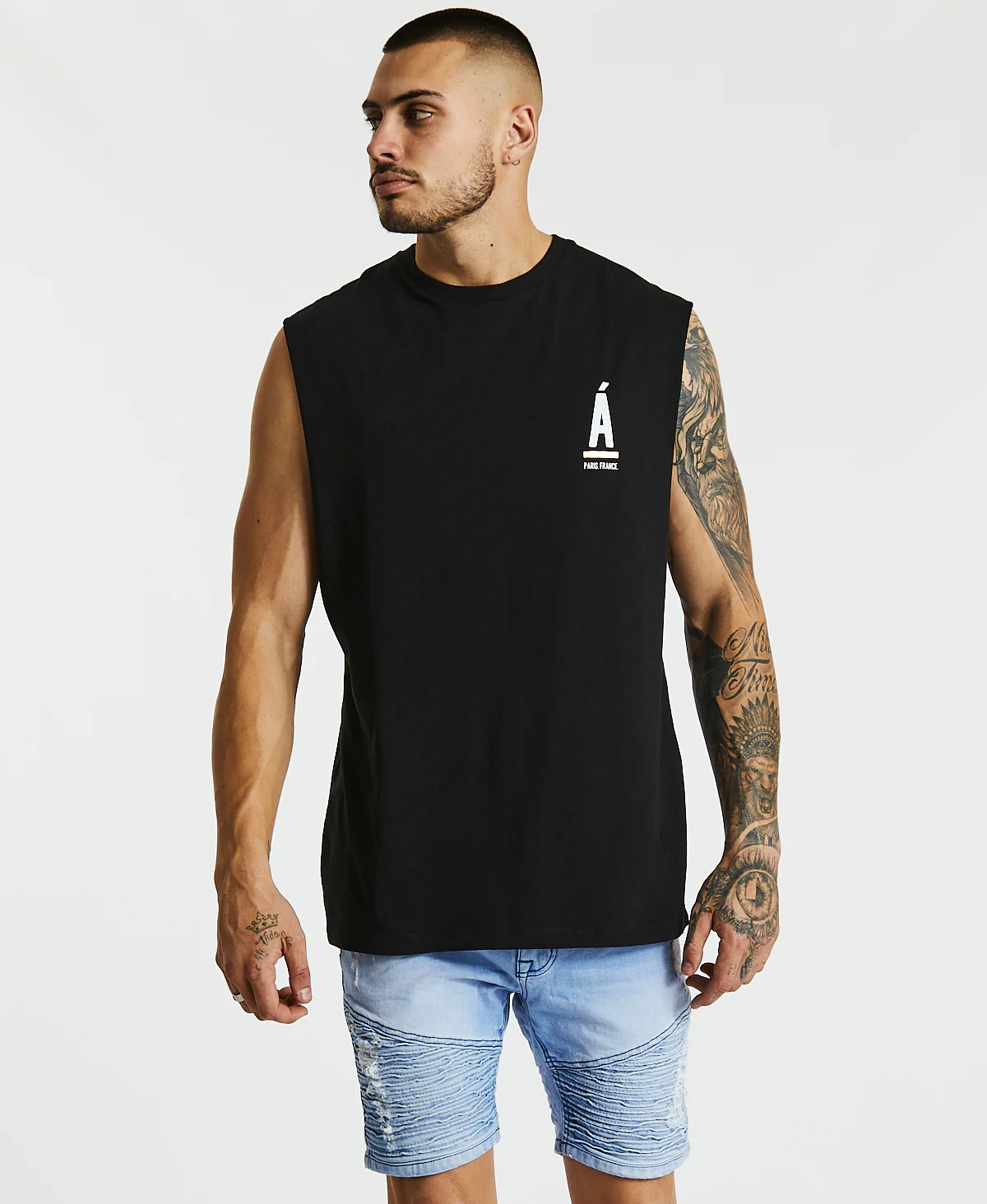 Américain Woodstock Scoop Back Muscle - Jet Black - Image 5