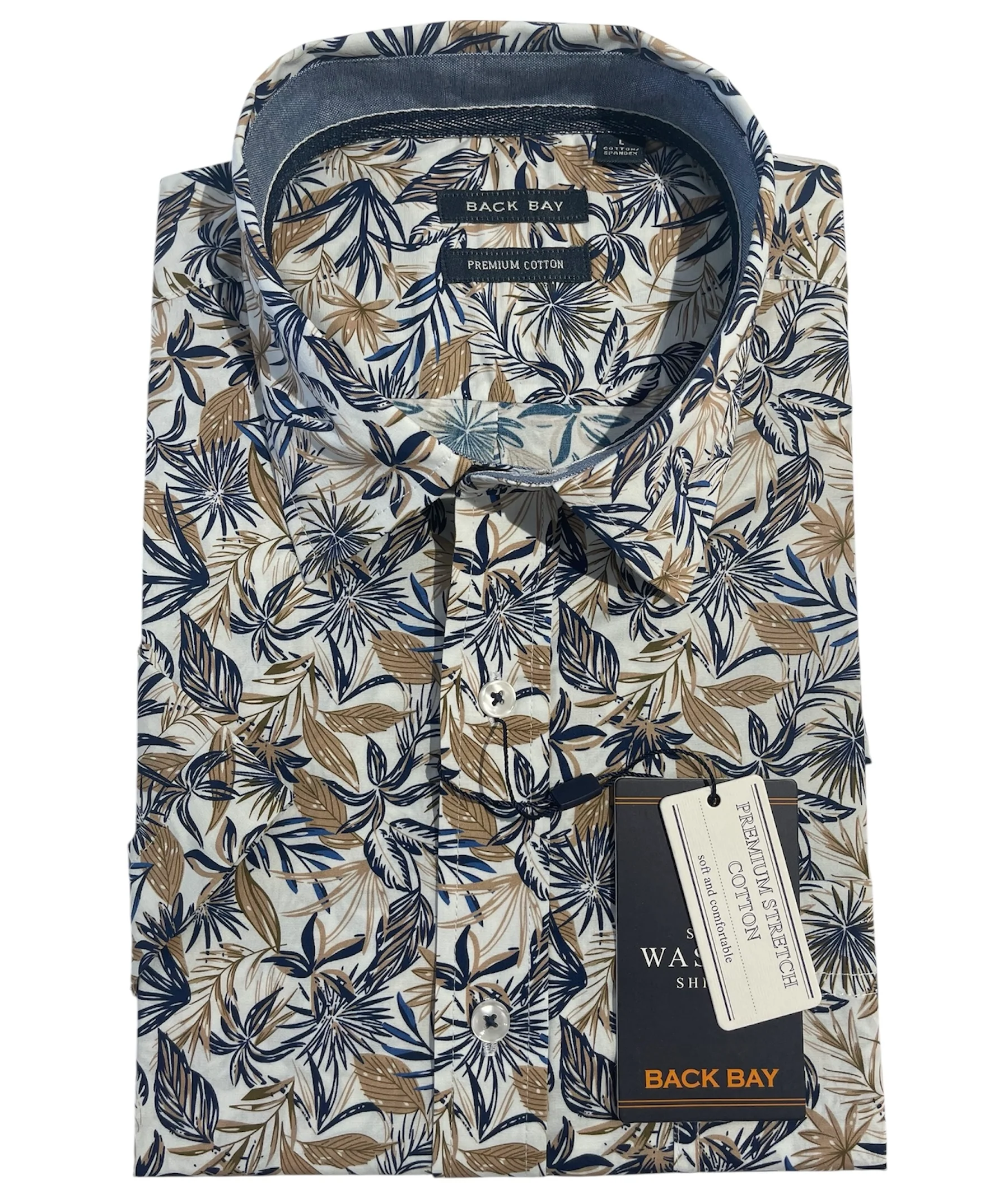 Back Back G480216 Premium Stretch Cotton S/S Shirt - Tan