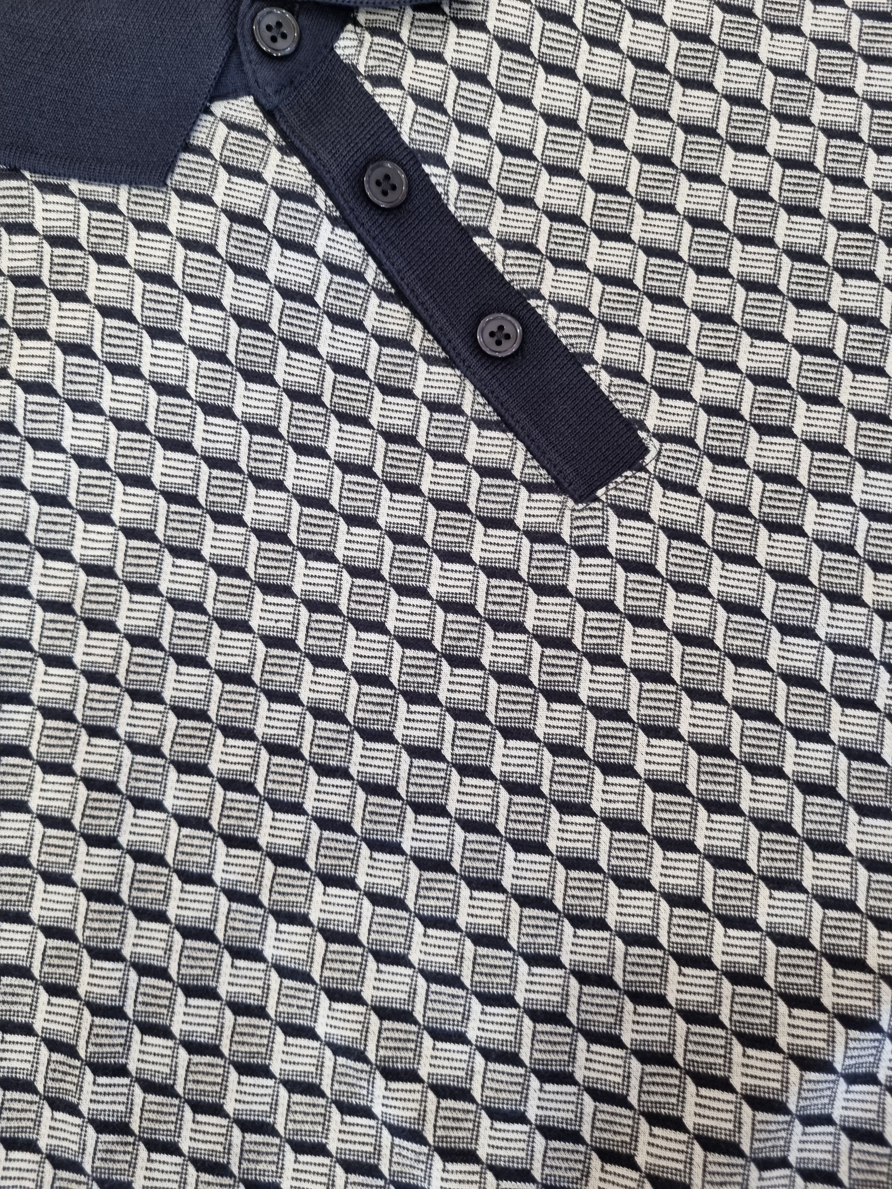 Back Bay G280111 Pima Cotton Jacquard Polo - Navy