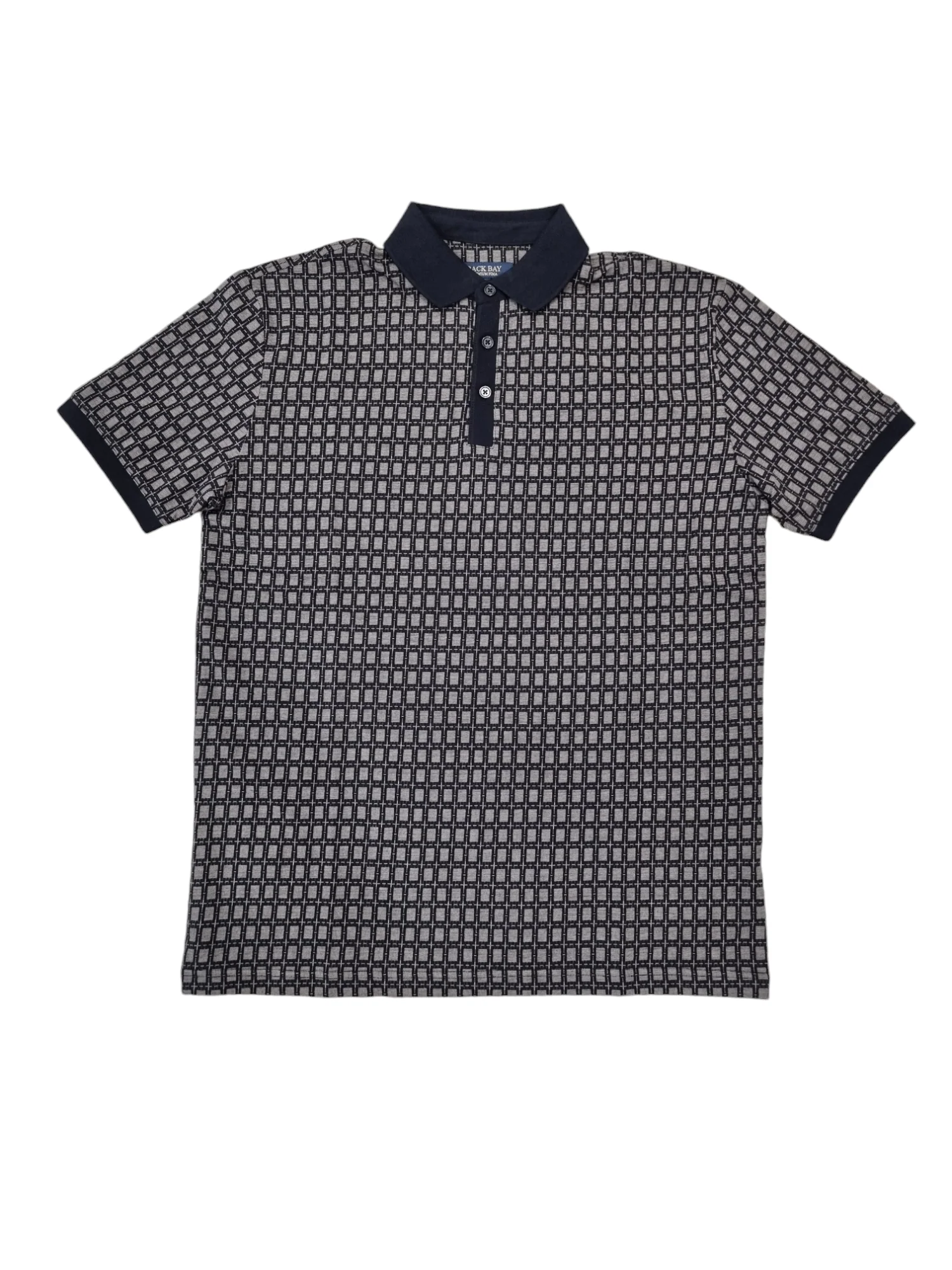 Back Bay G280114 Pima Cotton Jacquard Polo - Black