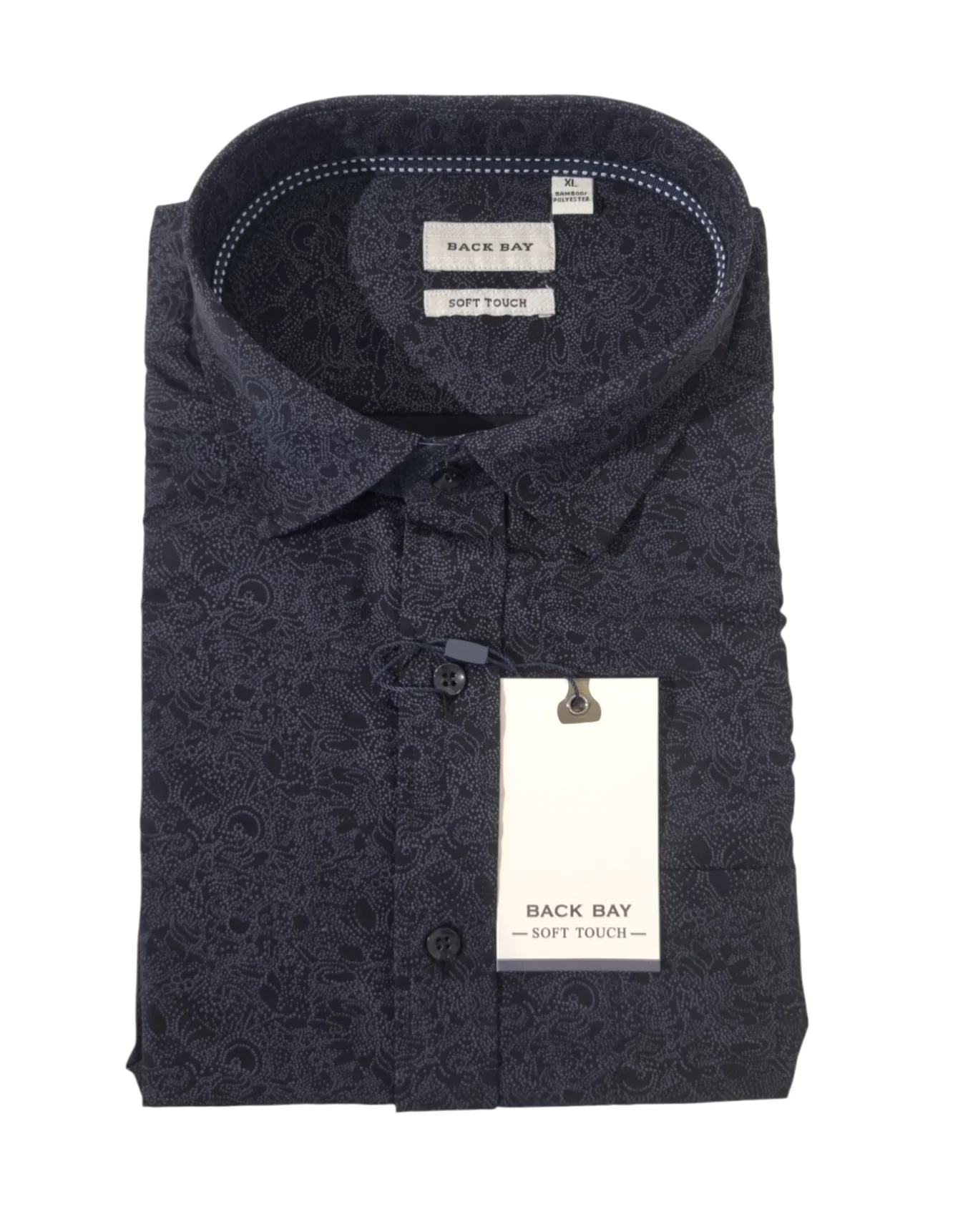 Back Bay G280209 Bamboo Soft Touch S/S Print Shirt - Black - Image 3