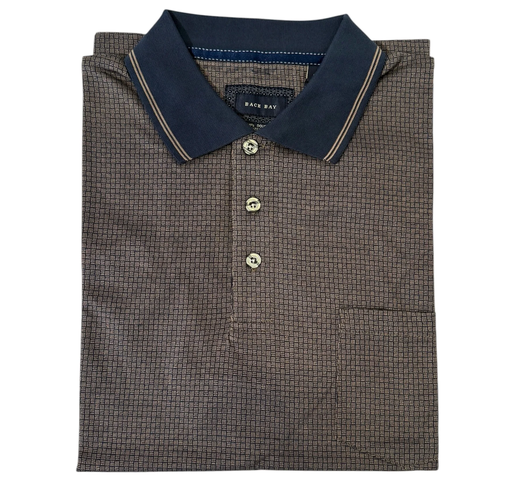BACK BAY G480102 Mercerized Cotton Jacquard Polo - Carbon