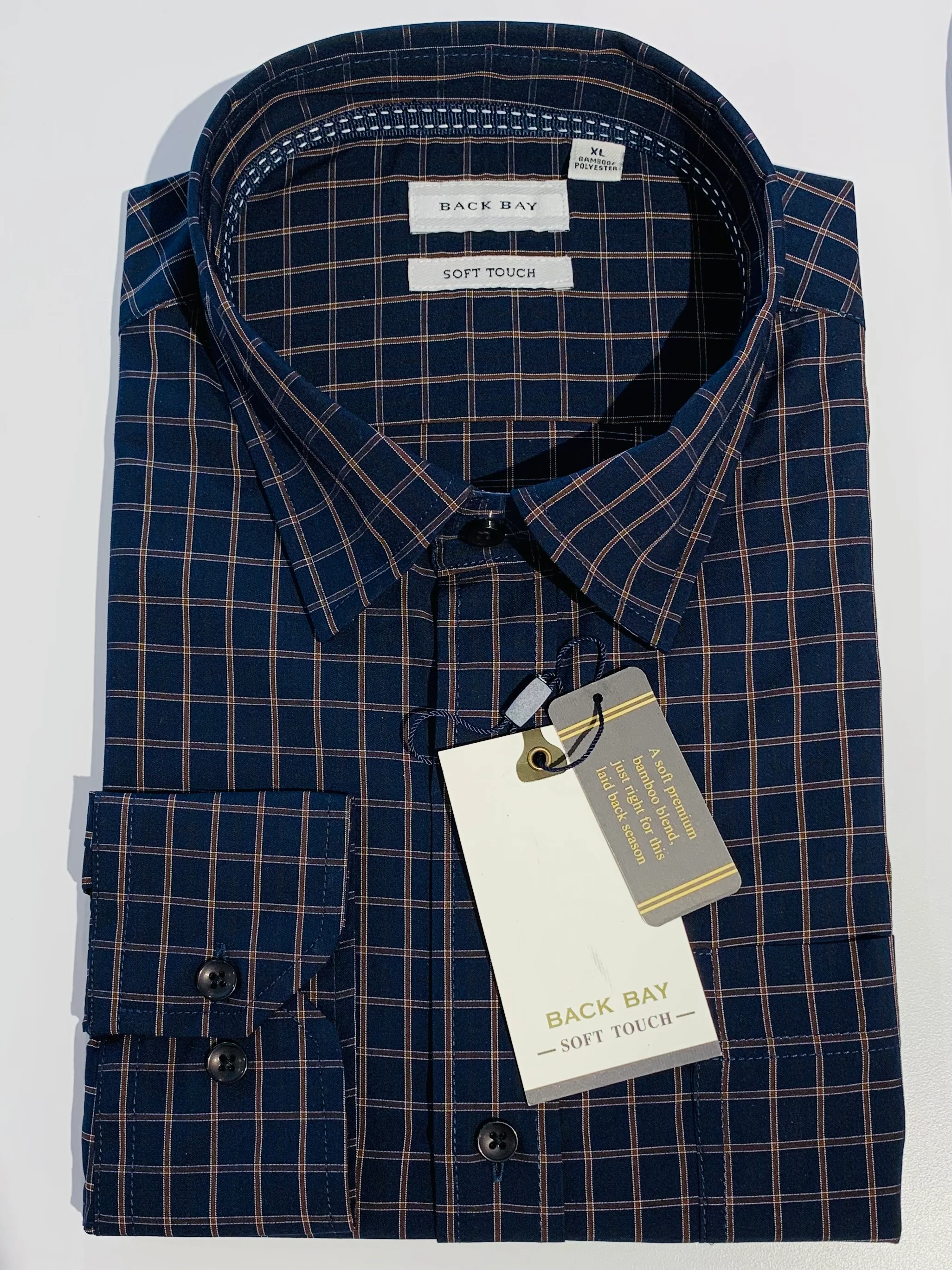 Back Bay G560203 Long Sleeve Shirt - Midnight Check - Image 3