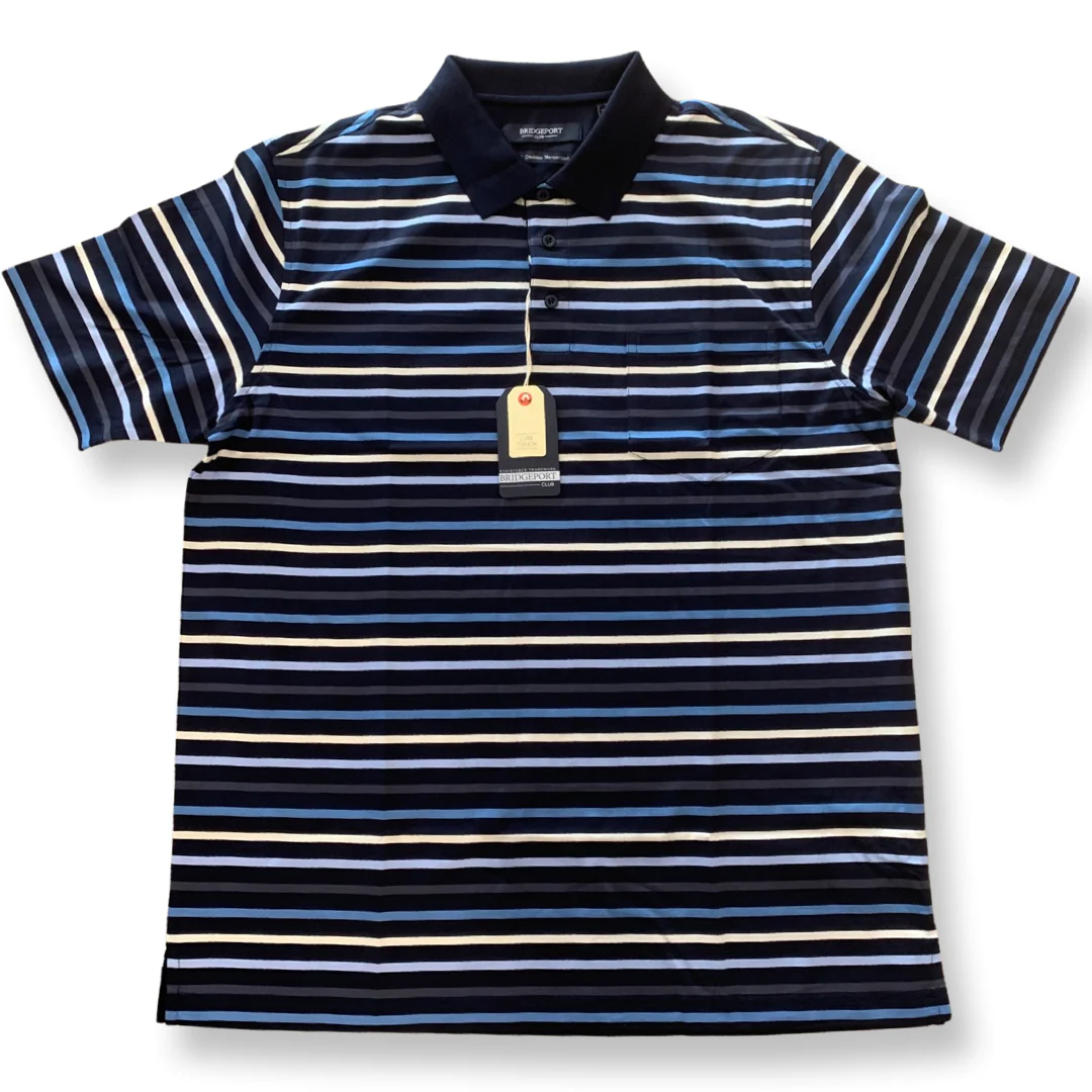 Bridgeport B2262 Stripe Polo - Navy