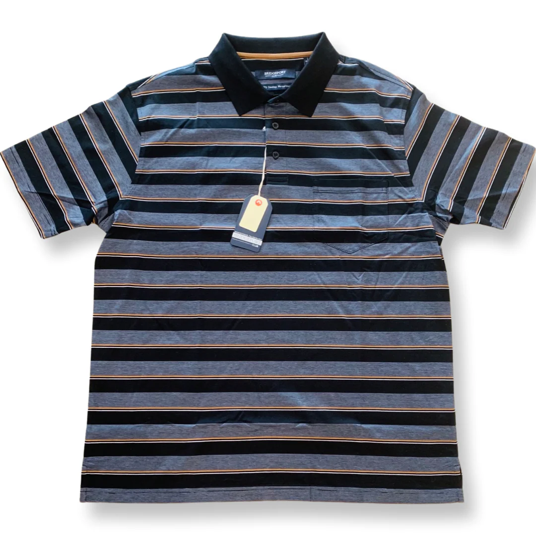 Bridgeport B2266 Stripe Polo - Black