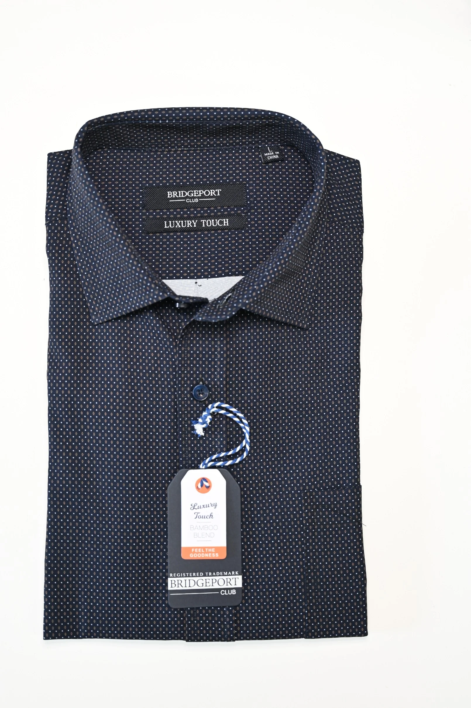 Bridgeport B2304 Short Sleeve Bamboo Print Shirt - Midnight