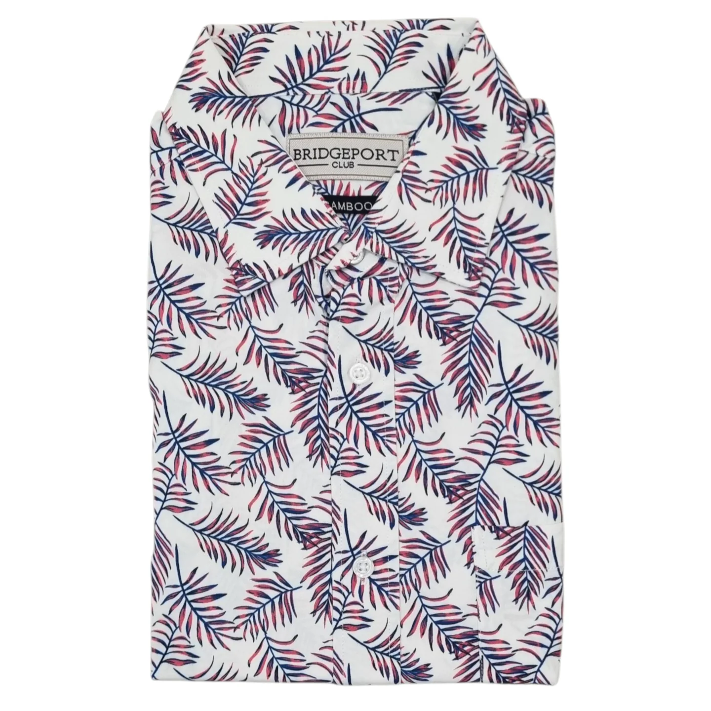 Bridgeport B2544 Short Sleeve Bamboo Print Shirt - Natural