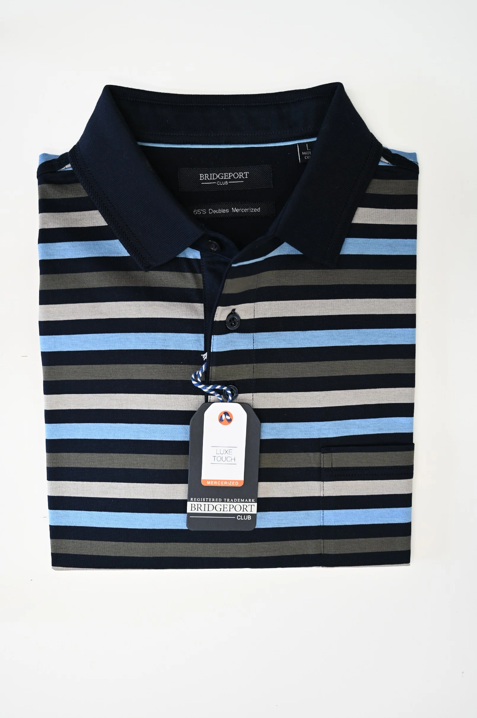 Bridgeport B2384 Double Mercerized Polo Shirt - Blue