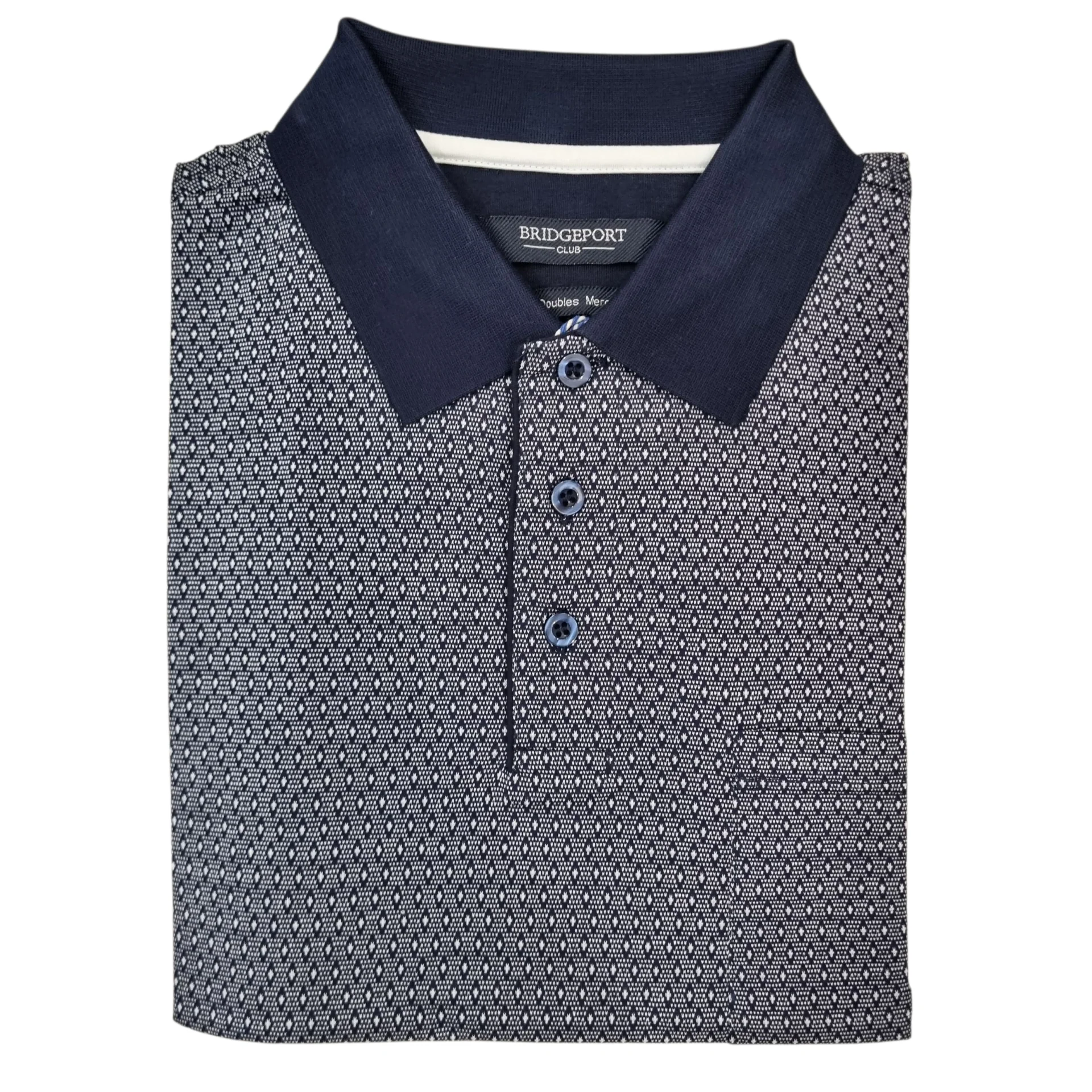 BRIDGEPORT B2566 Double Mercerized Polo Shirt - Navy
