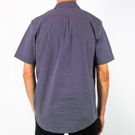 Bridgeport B2446 Short Sleeve Woven Print Shirt - Navy - Image 3