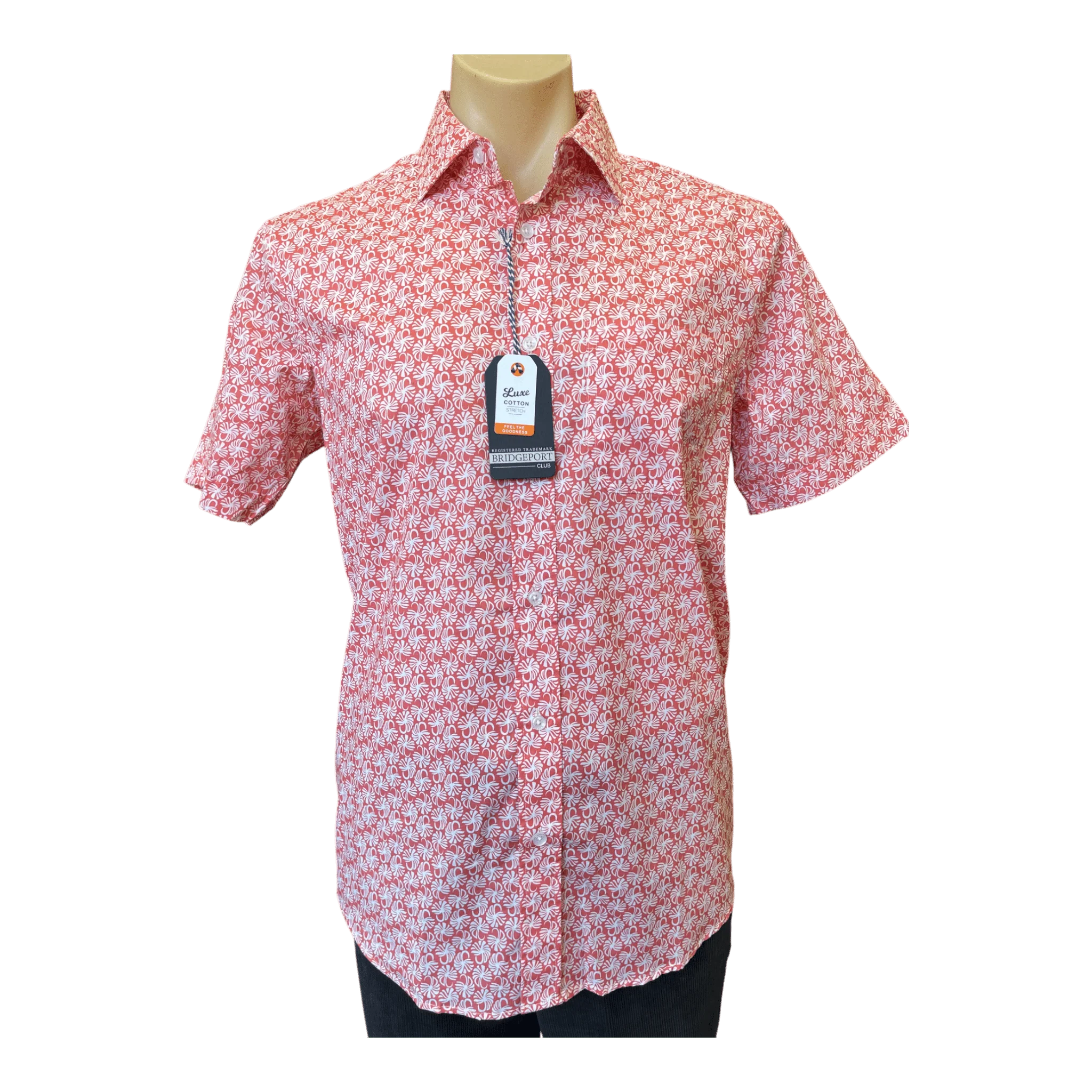 Bridgeport B2524 Luxe Cotton Stretch S/S Shirt - Melon - Image 2