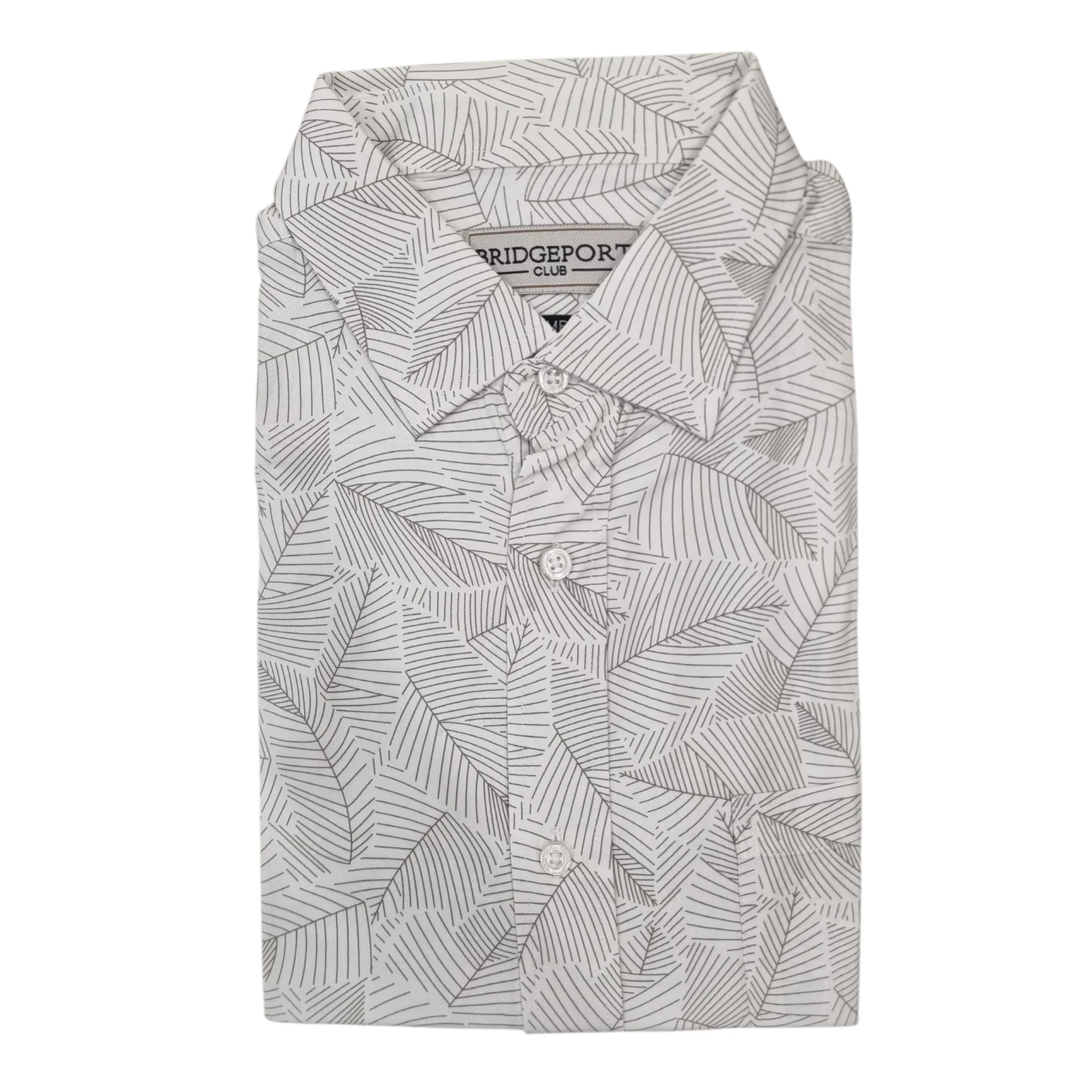 Bridgeport B2545 Short Sleeve Bamboo Print Shirt - Olive