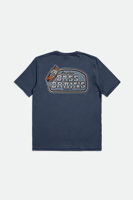 BRIXTON BASS BRAINS BOAT S/S STANDARD TEE - Washed Navy - Image 2