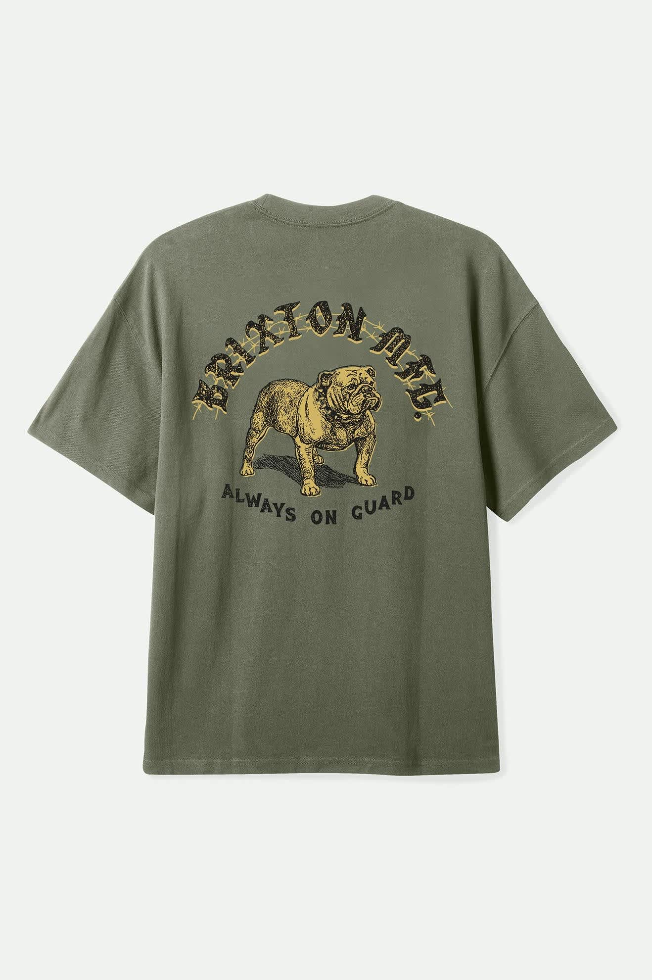 BRIXTON Bauer Heavyweight Relaxed Tee - Olive Surplus Classic Wash - Image 2
