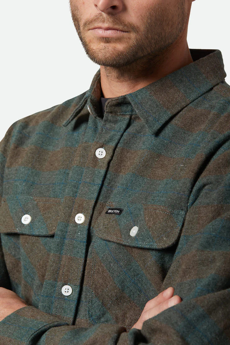 BRIXTON Bowery LS Flannel - Ocean - Image 2