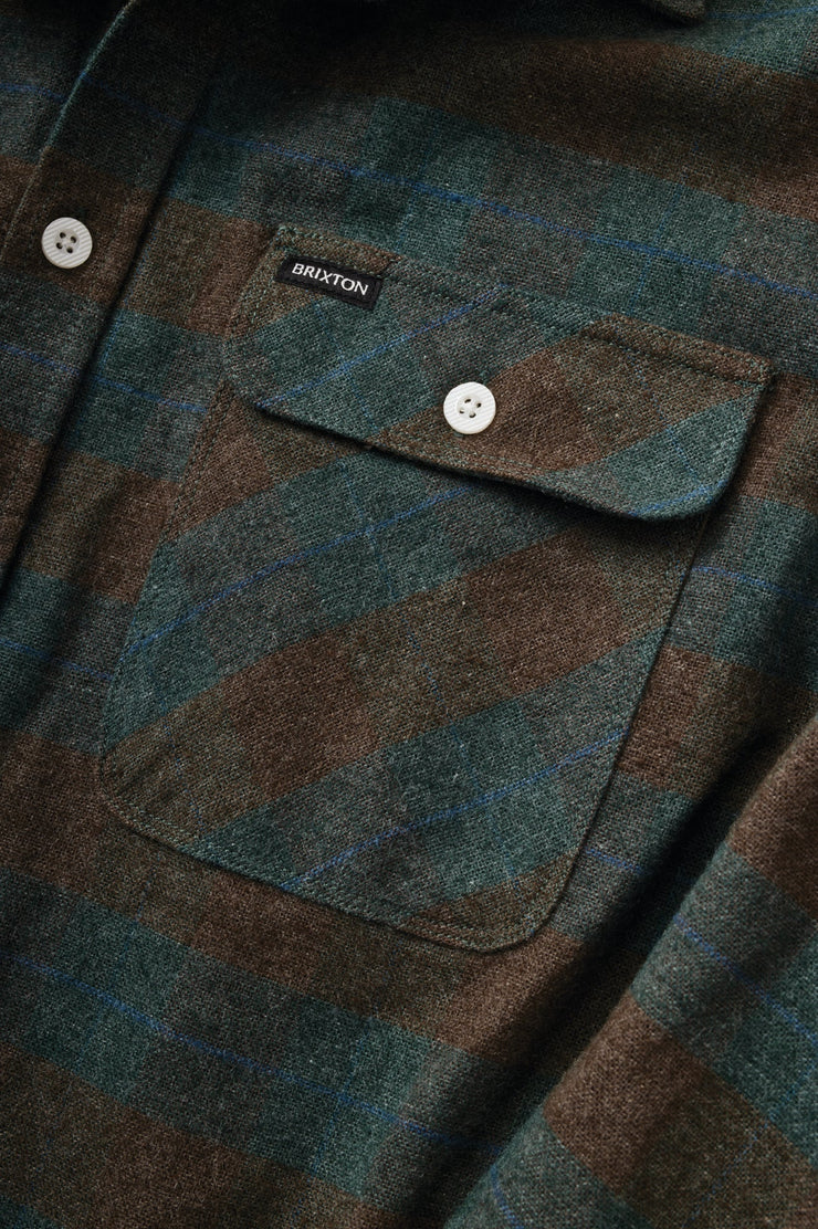 BRIXTON Bowery LS Flannel - Ocean - Image 3