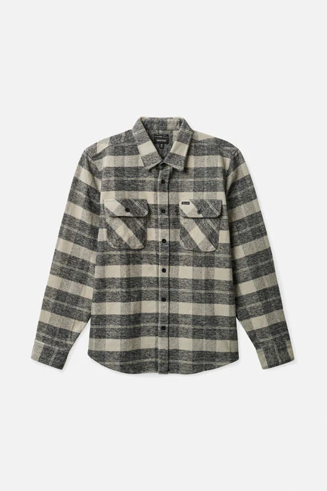 BRIXTON BOWERY HEAVYWEIGHT L/S FLANNEL - Black/Charcoal - Image 4
