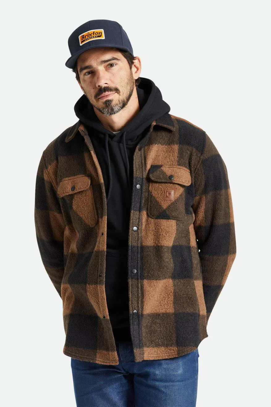 Brixton Bowery L/S Arctic Stretch Fleece - Bison/Black