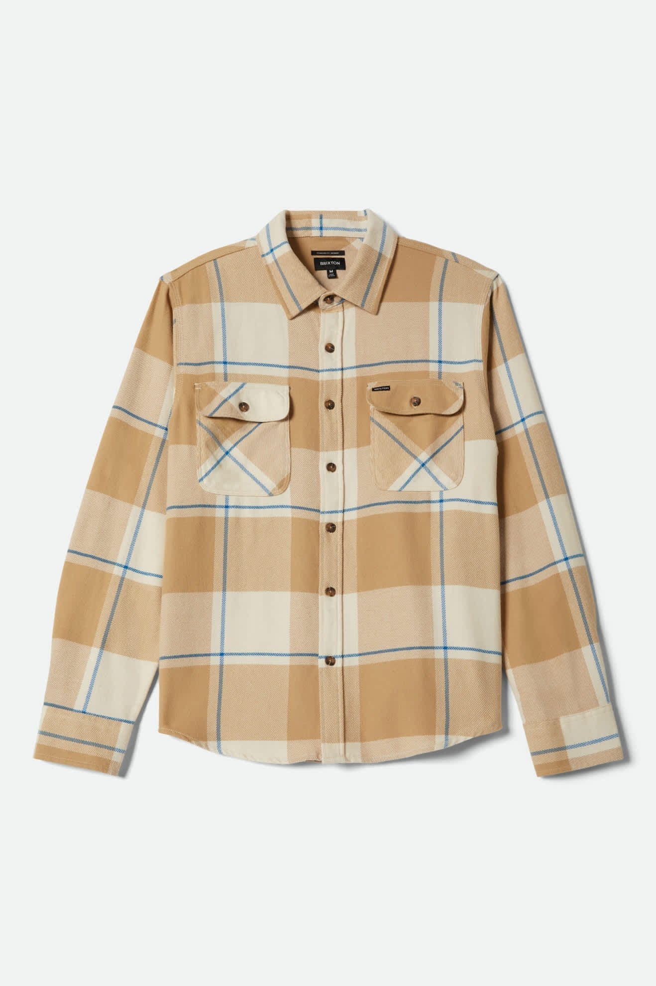 BRIXTON BOWERY L/S FLANNEL - Whitecap/Sand/Cyber Blue - Image 2
