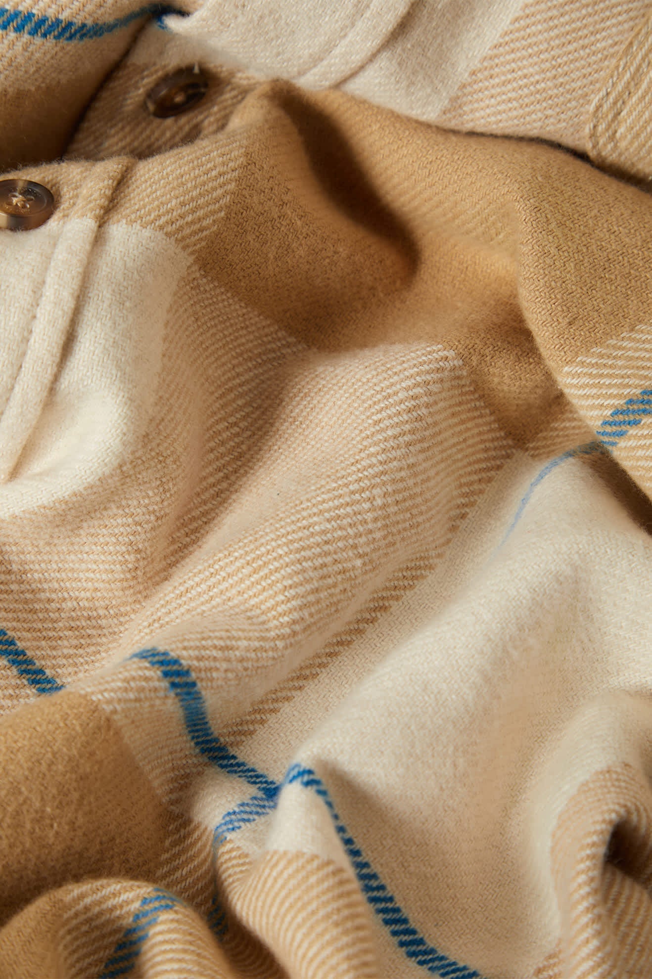BRIXTON BOWERY L/S FLANNEL - Whitecap/Sand/Cyber Blue - Image 5