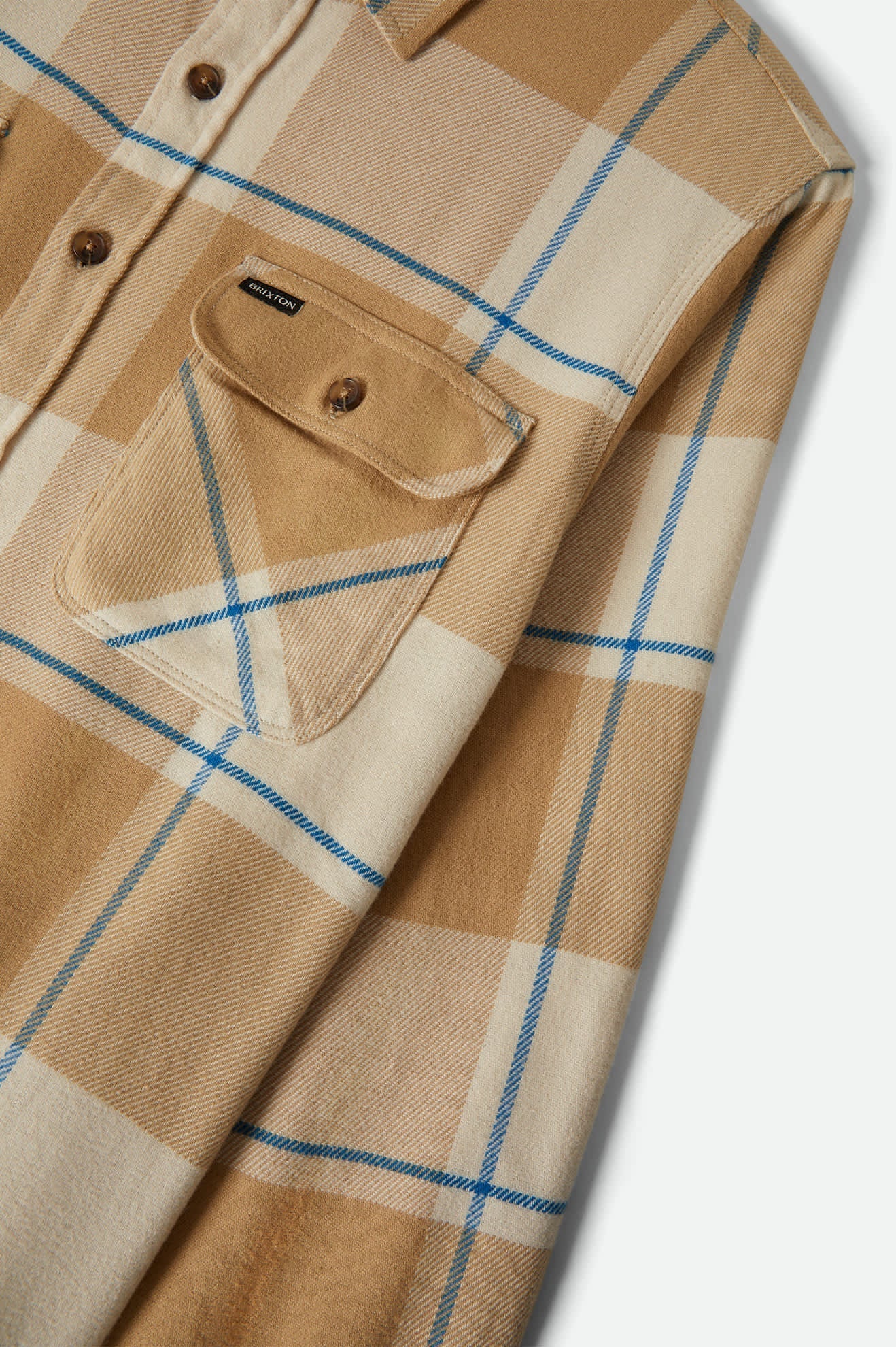 BRIXTON BOWERY L/S FLANNEL - Whitecap/Sand/Cyber Blue - Image 6
