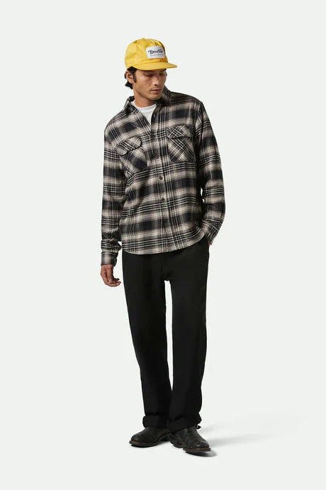 BRIXTON Bowery L/S Flannel - Black/Char/Beige