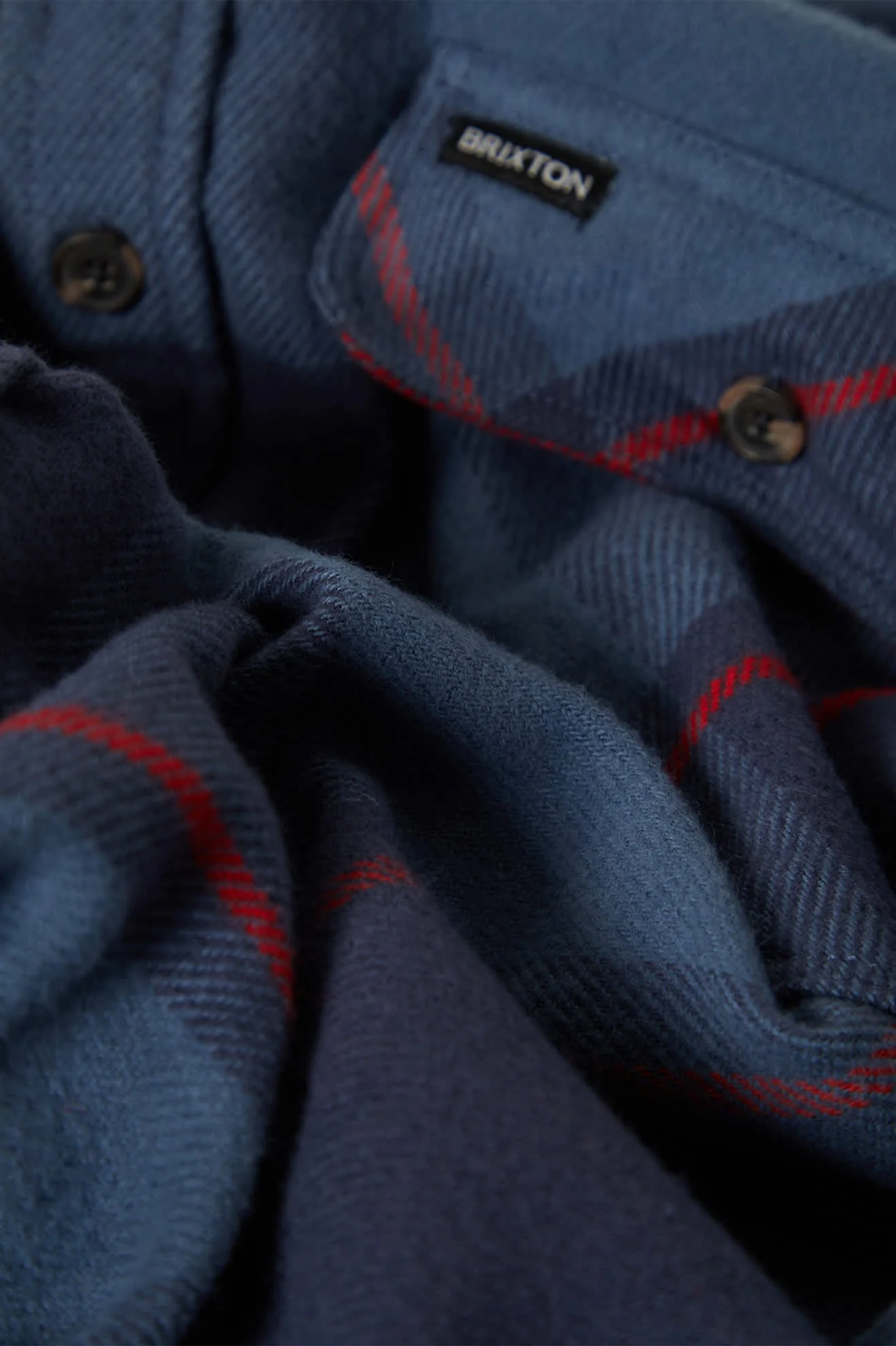 BRIXTON BOWERY L/S FLANNEL - Bering Sea/Mood Indigo/Adrenaline Rush - Image 3