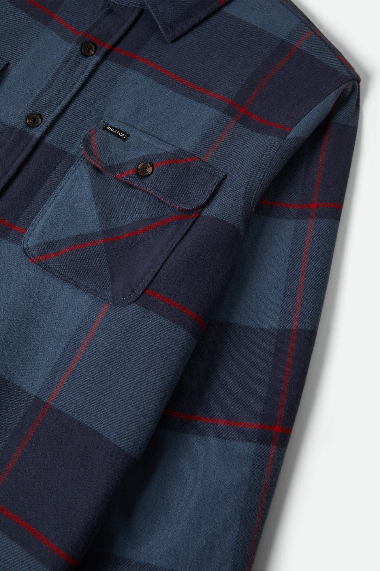 BRIXTON BOWERY L/S FLANNEL - Bering Sea/Mood Indigo/Adrenaline Rush - Image 4