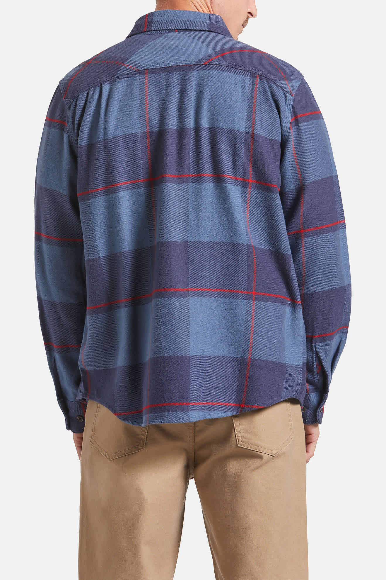 BRIXTON BOWERY L/S FLANNEL - Bering Sea/Mood Indigo/Adrenaline Rush - Image 7