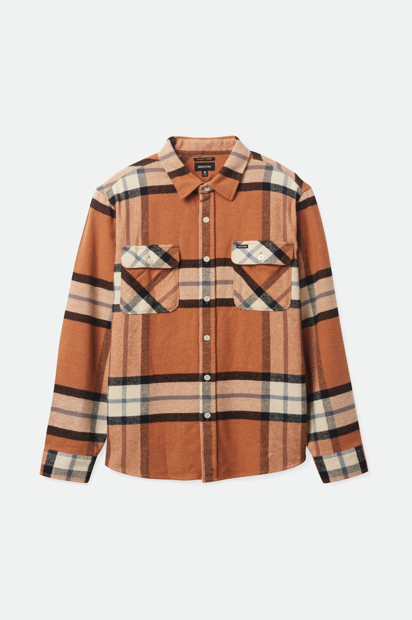 BRIXTON BOWERY L/S FLANNEL - Mocha Plaid - Image 6