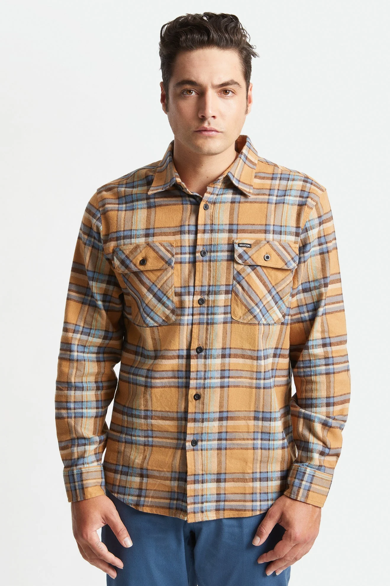 BRIXTON BOWERY L/S FLANNEL SHIRT - Lion