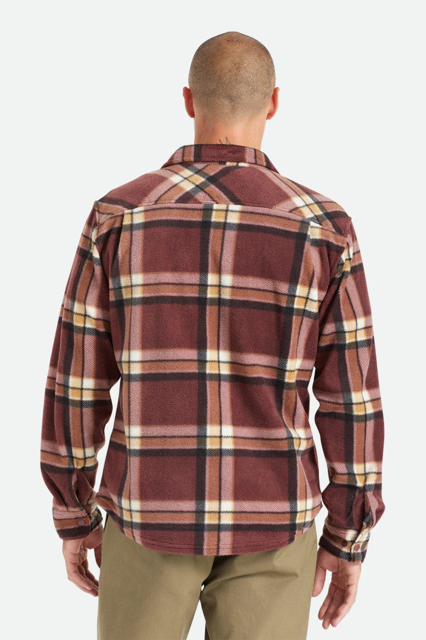 Brixton Bowery LS Arctic Stretch Fleece - Mahogany Plaid - Image 2