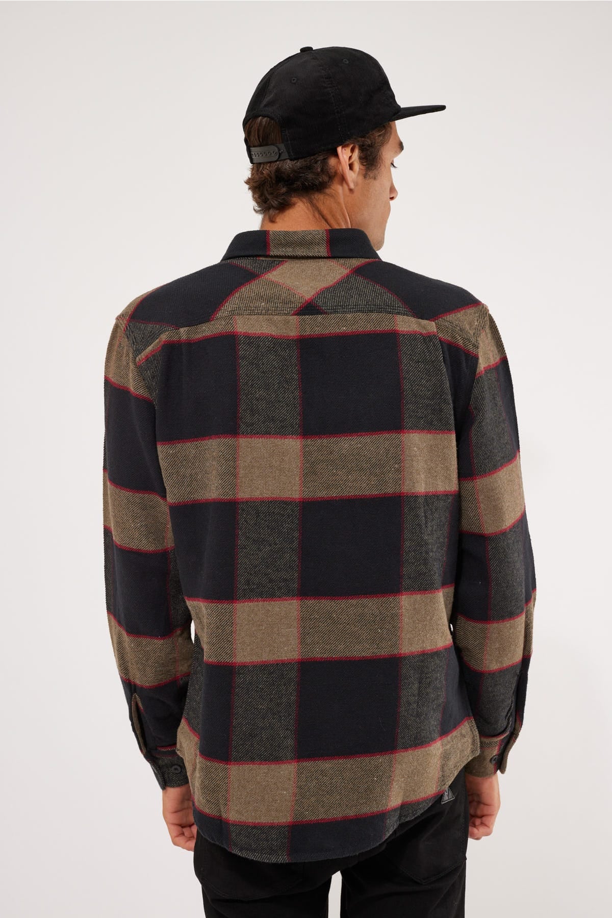 BRIXTON BOWERY LS FLANNEL SHIRT - Heather Grey/Charcoal - Image 3