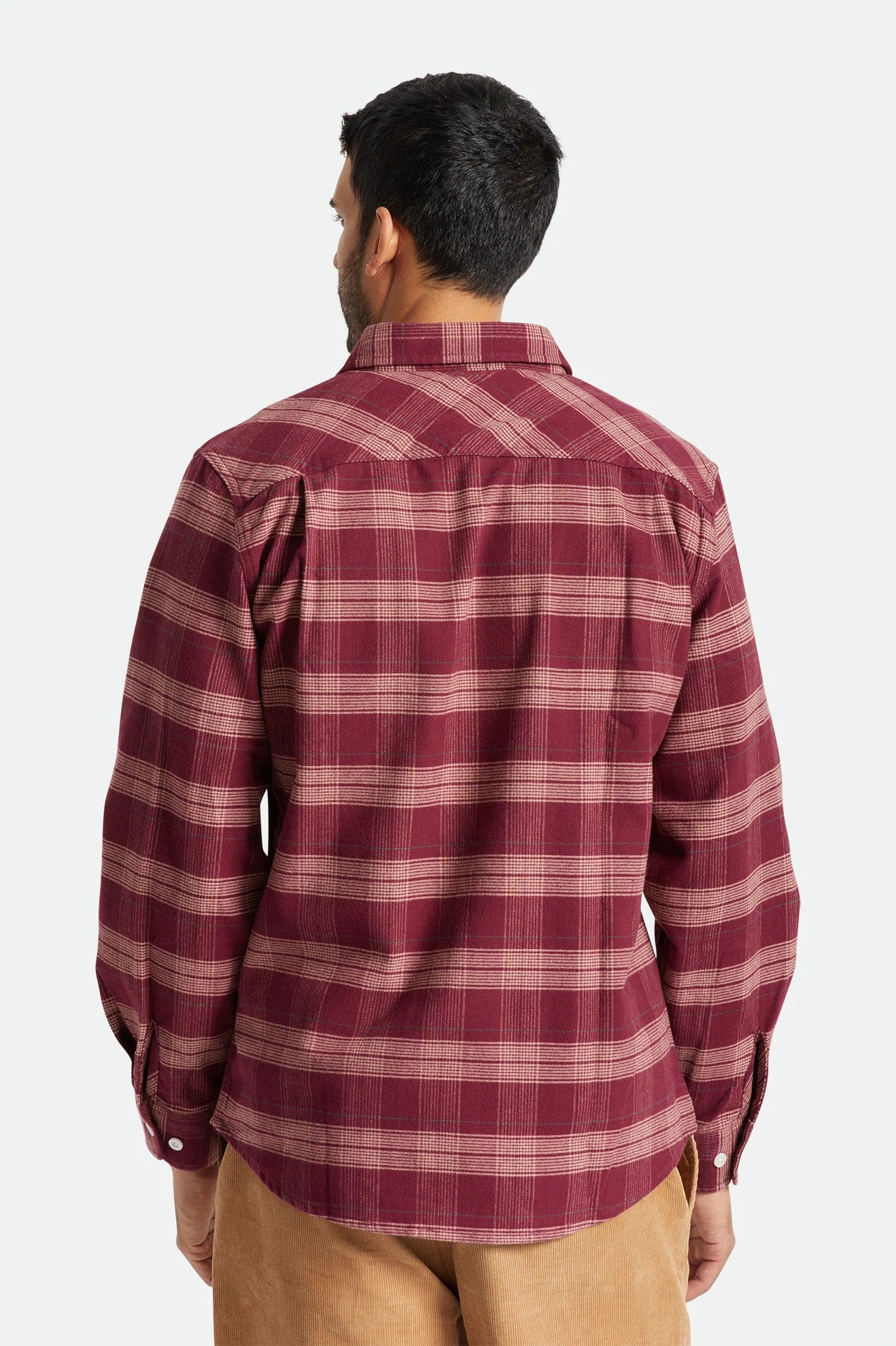 BRIXTON BOWERY STRETCH L/S UTILITY FLANNEL - Crimson - Image 5