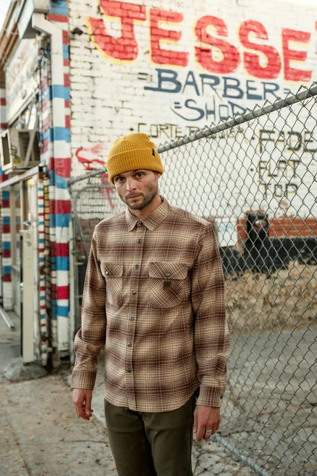 BRIXTON Builders Bowery Stretch Water Resistant L/S Flannel - Pine Needle/Sunbaked - Image 2