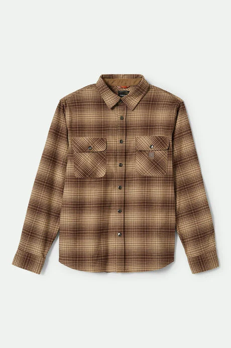BRIXTON Builders Bowery Stretch Water Resistant L/S Flannel - Pine Needle/Sunbaked - Image 4