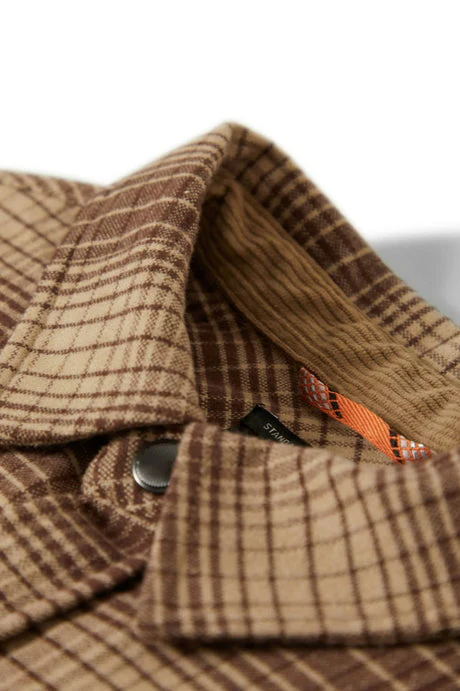 BRIXTON Builders Bowery Stretch Water Resistant L/S Flannel - Pine Needle/Sunbaked - Image 5