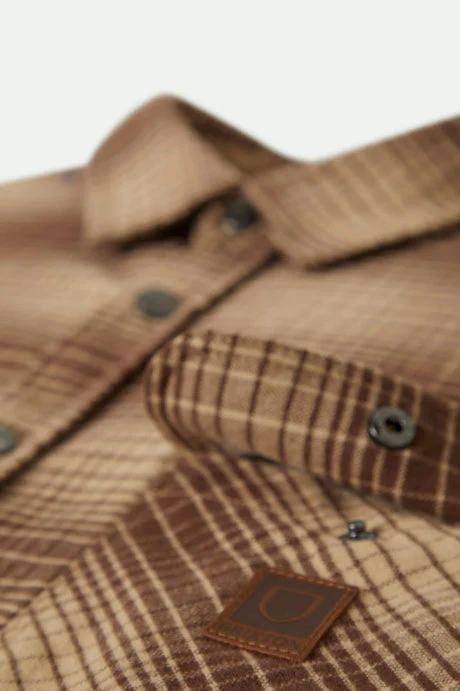 BRIXTON Builders Bowery Stretch Water Resistant L/S Flannel - Pine Needle/Sunbaked - Image 7