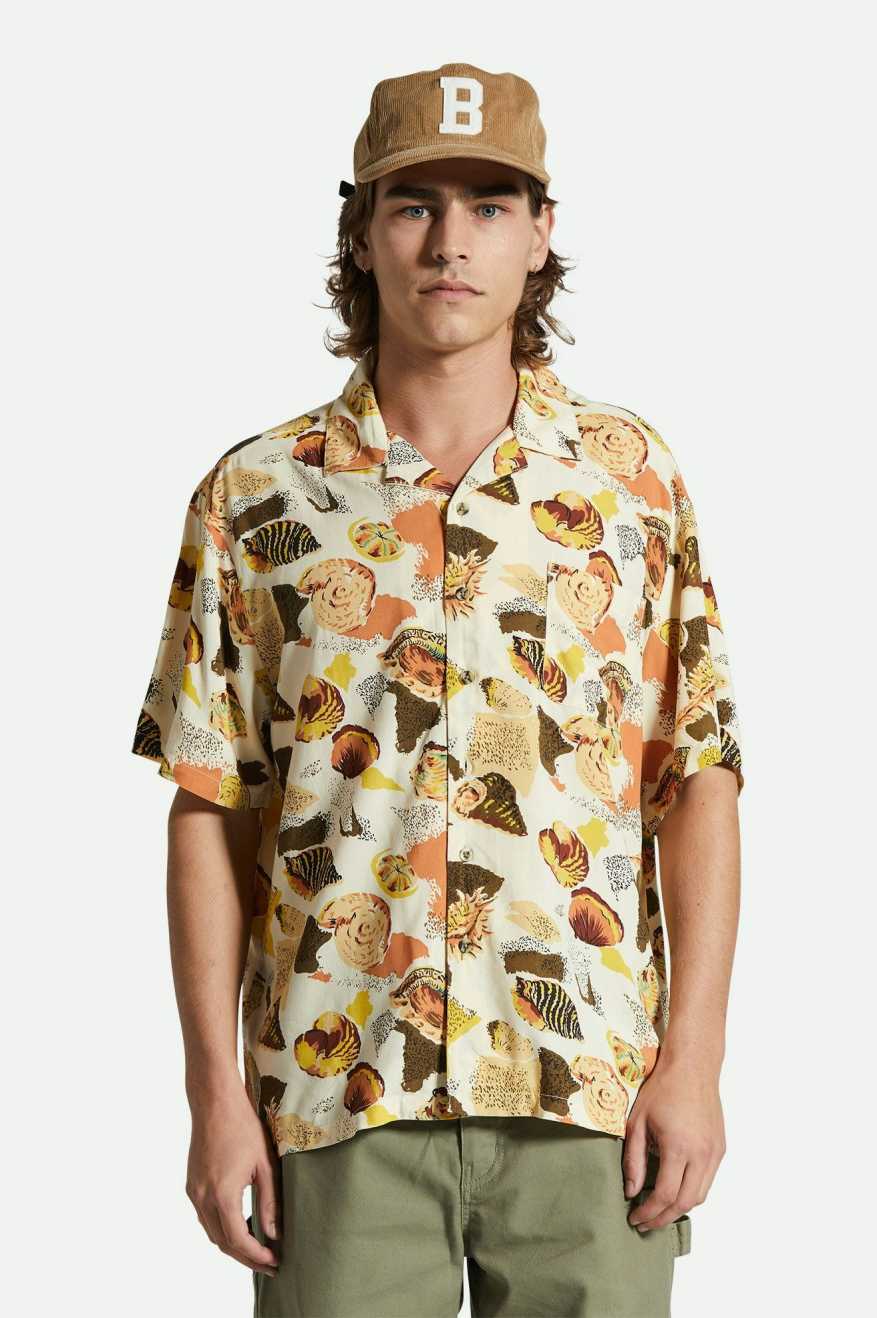 BRIXTON Bunker Reserve S/S Camp Collar Shirt- Multi Colour Shell