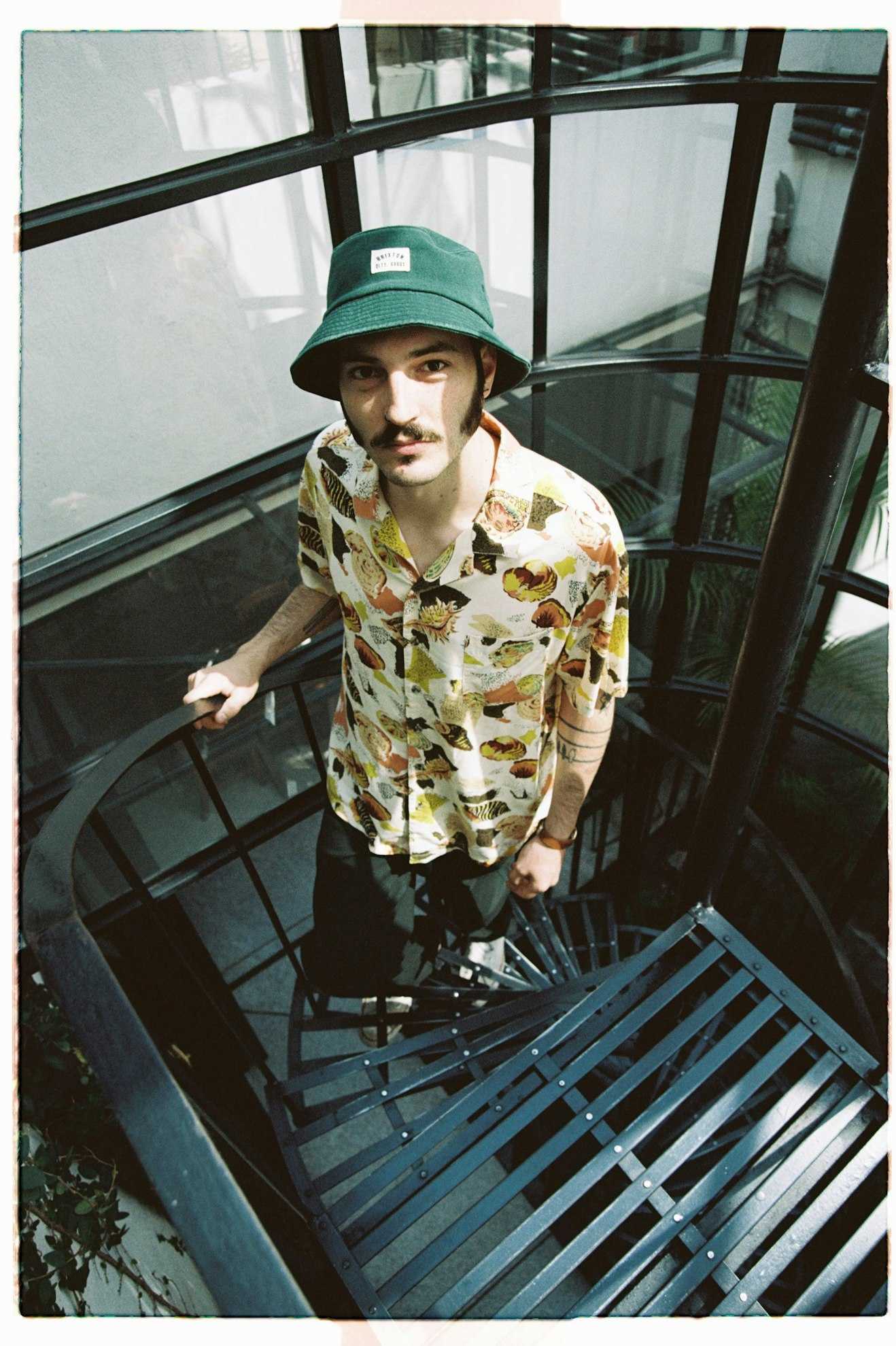 BRIXTON Bunker Reserve S/S Camp Collar Shirt- Multi Colour Shell - Image 3