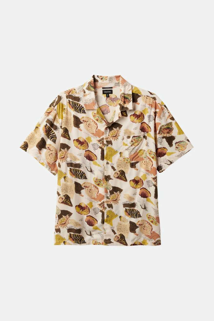 BRIXTON Bunker Reserve S/S Camp Collar Shirt- Multi Colour Shell - Image 6
