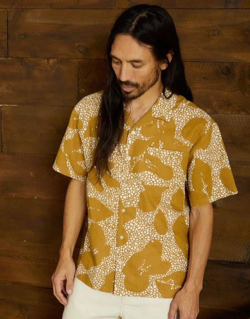 BRIXTON BUNKER S/S WOVEN SHIRT - Off White/Medal Bronze - Image 2