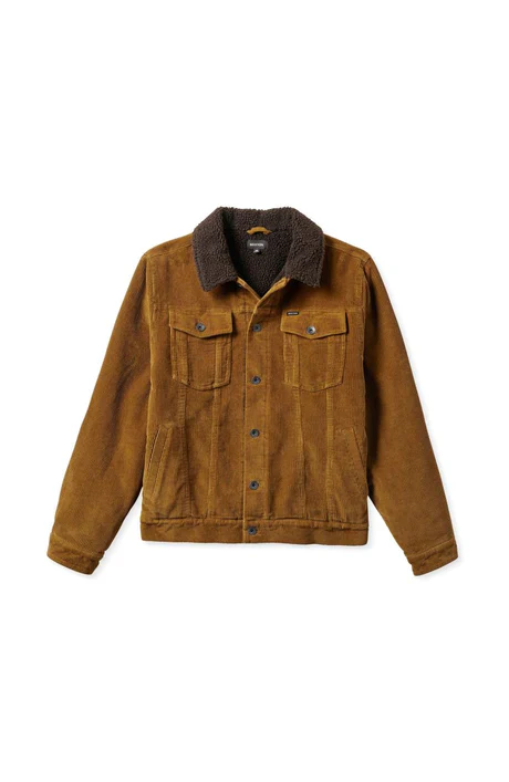 BRIXTON CABLE SHERPA LINED TRUCKER JACKET - Brass - Image 7