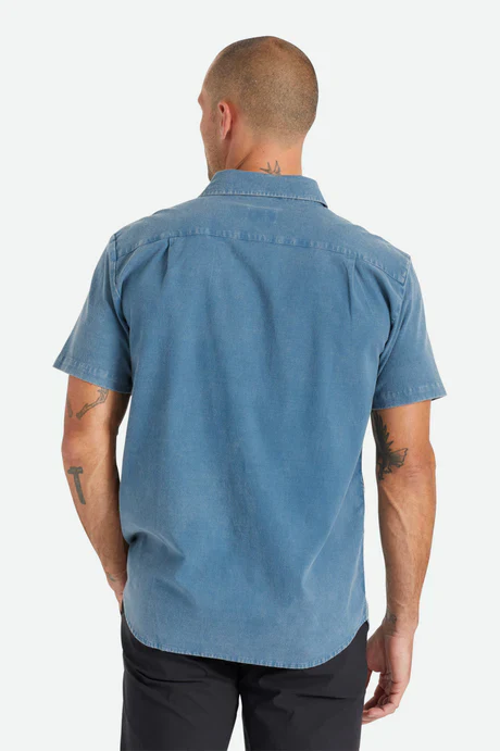 BRIXTON CHARTER OXFORD S/S WOVEN SHIRT - Indie Teal Sun Wash - Image 5