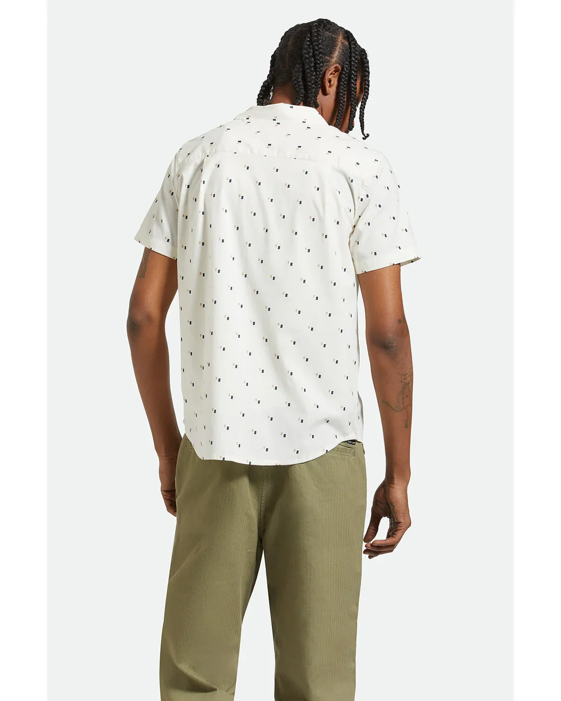 BRIXTON CHARTER PRINT S/S SHIRT- OFF WHITE/TIPPING SQUARE - Image 3