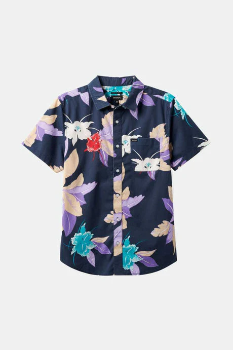 BRIXTON Charter Print S/S Shirt - Washed Navy Passion - Image 2