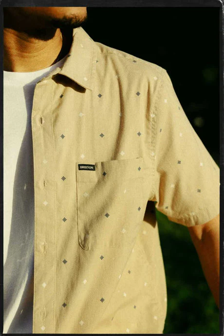 BRIXTON CHARTER PRINT S/S WOVEN SHIRT - Sand Pyramid - Image 3